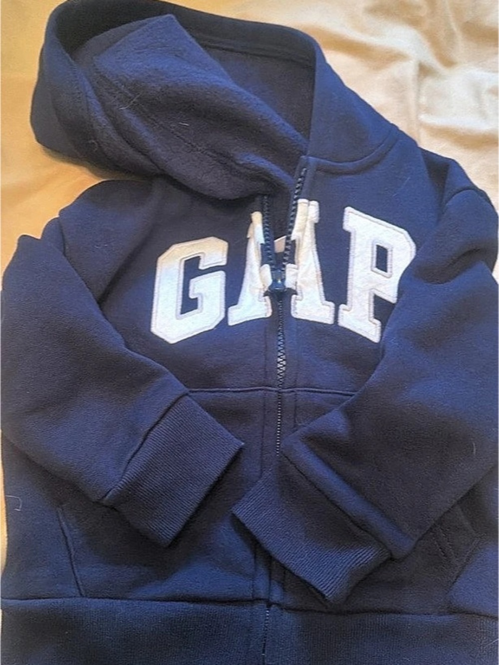 GAP Baby & Toddler VintageSoft Arch Logo Zip Hoodie Blue & Gray